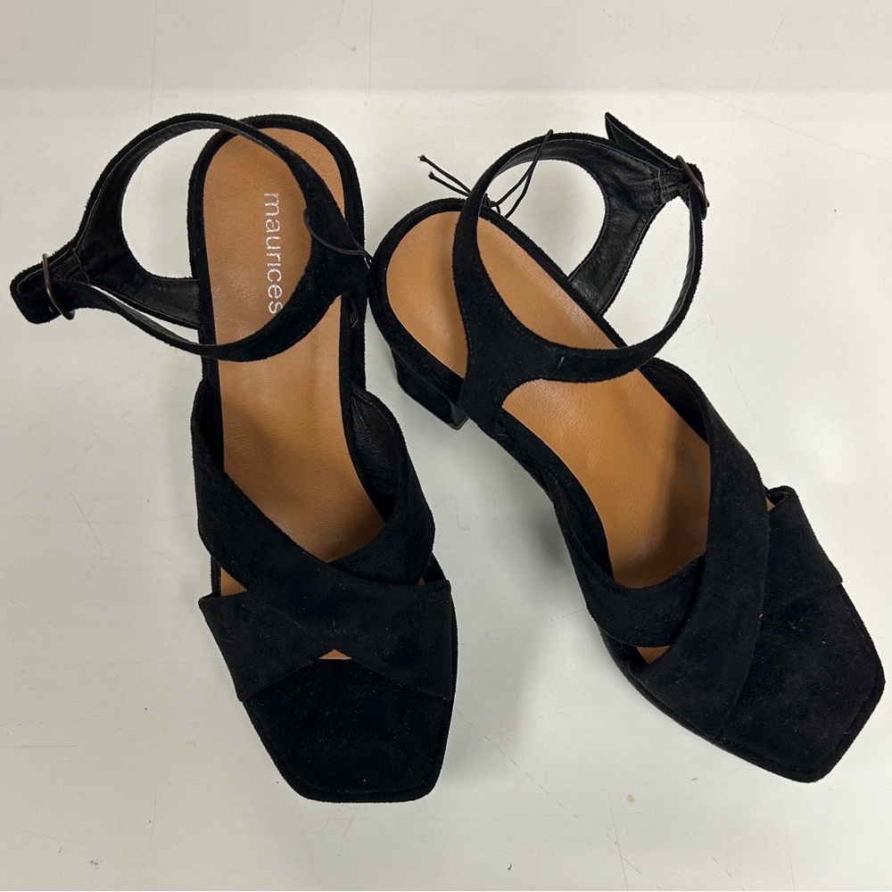 Maurices Black Crisscross Sandals